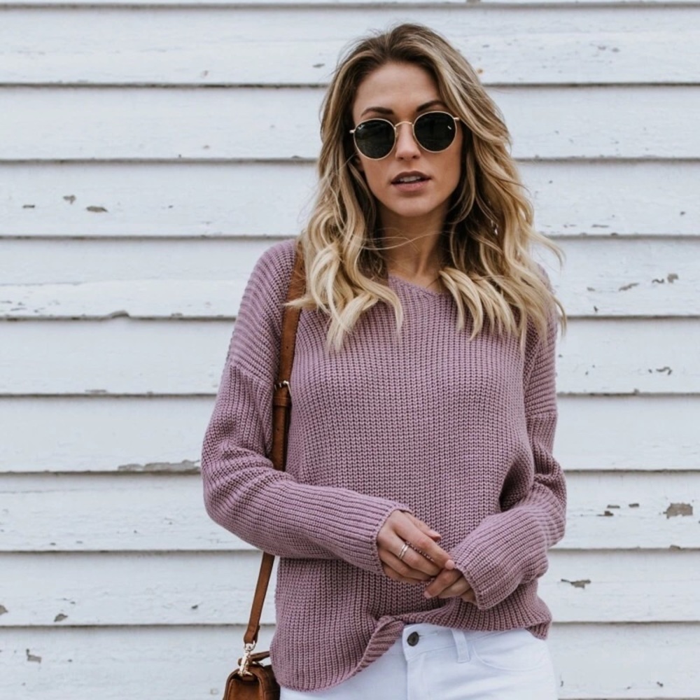 Open Back Twist Chunky Knit Sweater - Picture 2 of 4